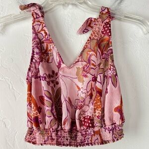 Intimately Free People Tank Top Crop Shirt Knit Blouse Weekend in Montauk Floral